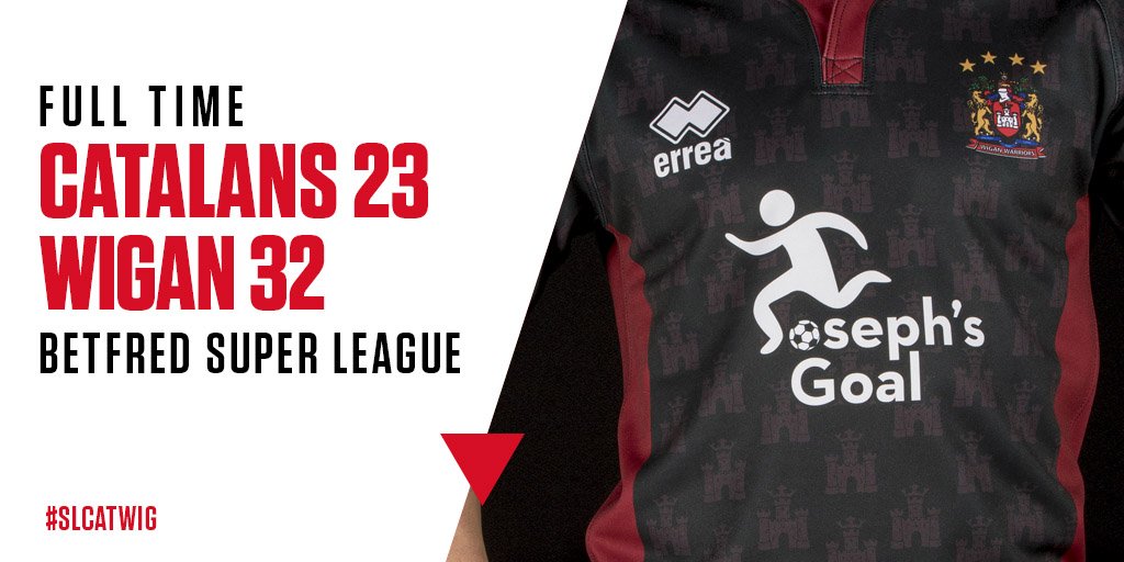 WiganWarriorsRL's tweet photo. FULL TIME!!!

WOW! We fightback from 21-0 down to beat Catalans here in Perpignan. #SLCatWig https://t.co/gWgUtMD5Px