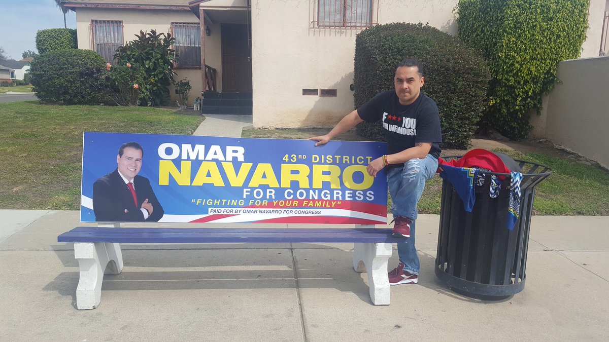Someone sent me this. These look great all over the 43rd District of California. It’s time for a change and end Maxine Waters 27 year hold in Congress. #VoteNavarro🇺🇸 OmarNavarro.com