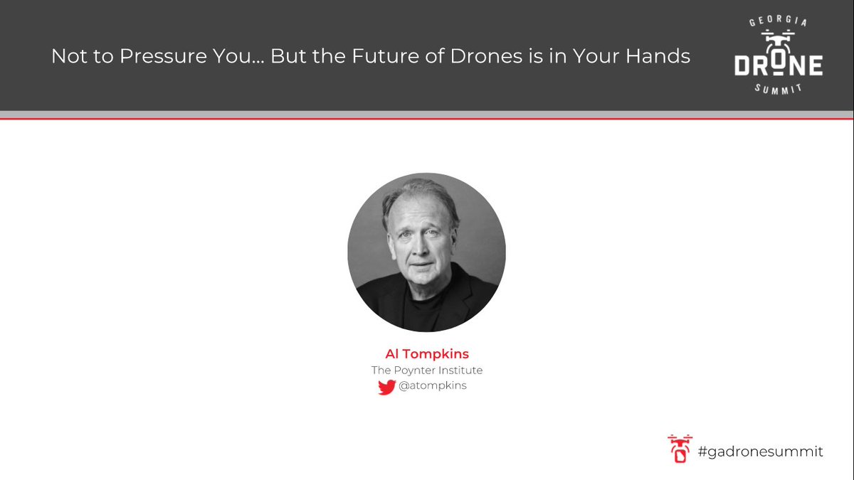 Check out our Feature Session "Not to Pressure You...
But the Future of Drones is in Your Hands" with <a href="/atompkins/">Al Tompkins</a> from Poynter Institute! ow.ly/VKap30jna7X