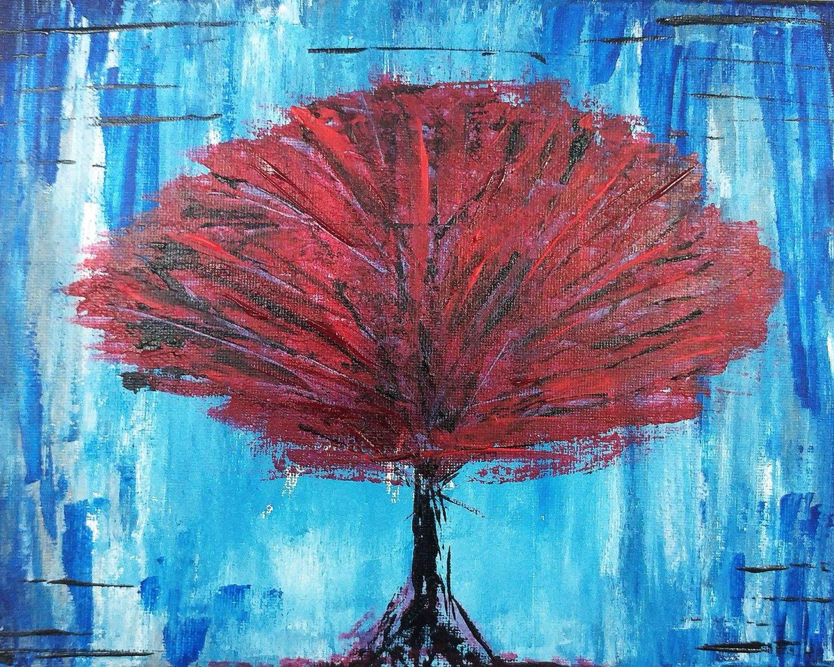 What's finally available in my shop!!?? You guessed it!! The red tree!! #checkthelinkinmybio #followforart #redleaf #red tree #etsy #etsychaching