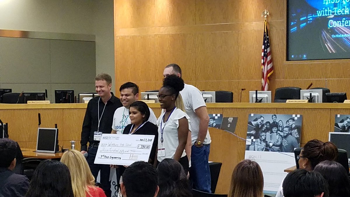 WHS_HUSKIES's tweet photo. Congratulations to Alasia Huffman and Evelyn Argueta on their 3rd place victory in the highly competitive Engineering Division of HISD’s Tech Conference Competition!  Their project concept was a life-saving flood water alert system that warns motorists of rising floodwater ahead. https://t.co/qmOl6UEniX