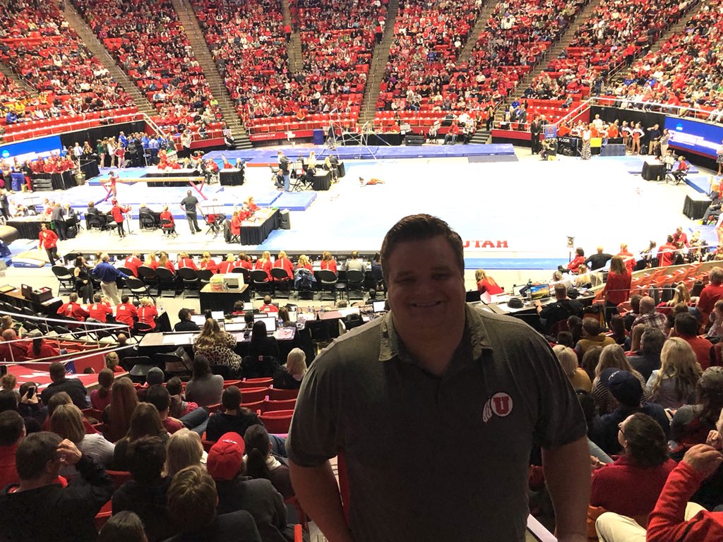 ElectGarryH's tweet photo. Supporting our local teams at the 2018 NCAA Women’s Regional Gymnastics meet. Let’s Go Utah, BYU and SUU! @utahgymnastics #utahgymnastics #goutes #electgarryh #garryhrechkosyforsalakecountyauditor #garryhforcountyauditor https://t.co/cF2UbRgHHO