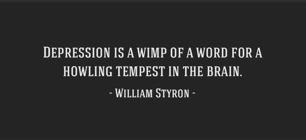 #depression #mentalillness #SickNotWeak #KeepTalkingMH #EndStigma #EndTheStigma #DarknessVisible #WilliamStyron