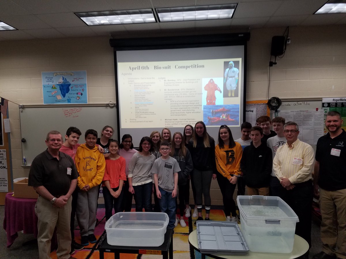 Mr_Yambor's tweet photo. Bio Suit teams finally put all their hard work to the test in our Shark Tank style competition.  Thanks to our guest judges form STV and Hydrojet Services.  All the teams showed they had worked through the engineering process by improving their solutions #wilsonsouthern #wilsonsd https://t.co/SNb4hKO3yZ