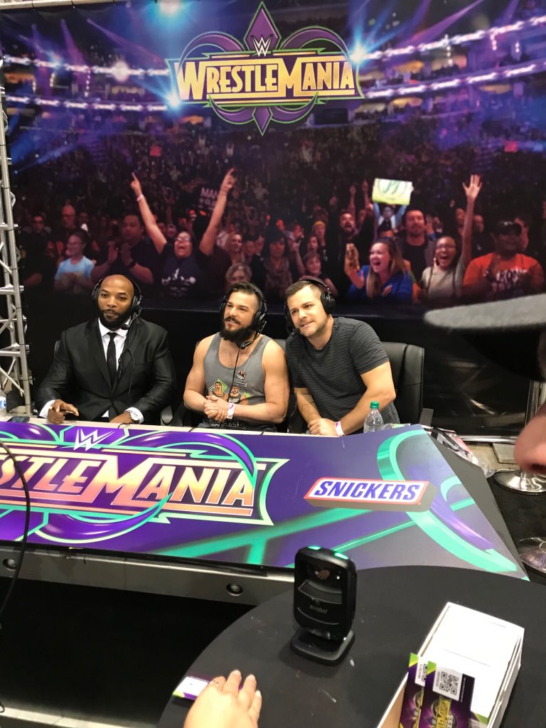 My bro <a href="/JohnnyMarkMeyer/">Jonathan Meyer</a> and I along with Percy Watson got to announce The Undertaker vs Shawn Michaels match from Wrestlemania 25. Fun experience!