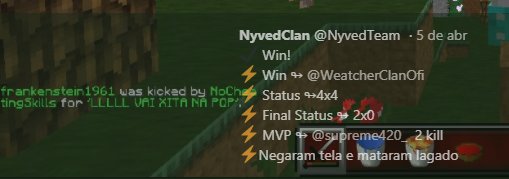 WeatcherClanOfi's tweet photo. kkkk nem falo nd, os cara kicka nois e ainda conta win no twitter KKKKKKKKK https://t.co/N32hg03fdu
