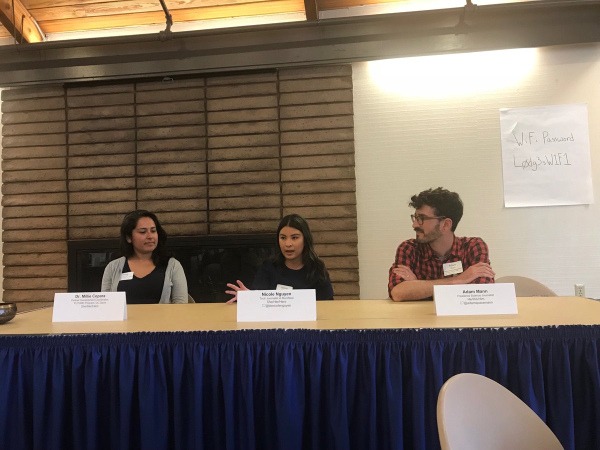 ironloudly's tweet photo. So proud to see my cousin @itsnicolenguyen bring her insight and humor to a panel on representation and media (alongside @adamspacemann) at #UCDSTEMCom18! Thanks for connecting me with this great event and for the reporting that you do! #scicomm https://t.co/DjIRwtdTZL