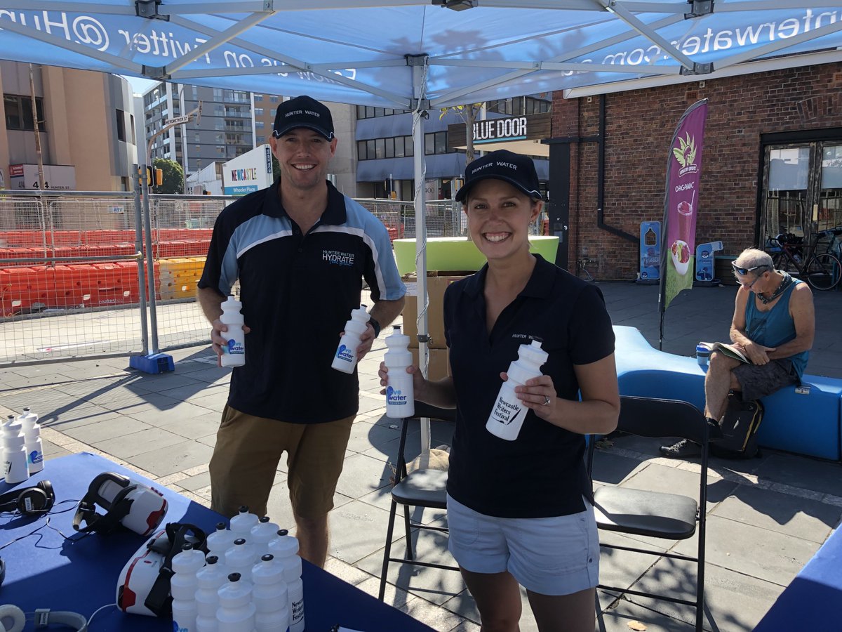 HunterWater's tweet photo. Come and say hi to our #HunterWater team at the @newwritersfest today! Fill up your drink bottle at the hydration station or have a go at virtual reality. #lovewater https://t.co/c85vtrOUav