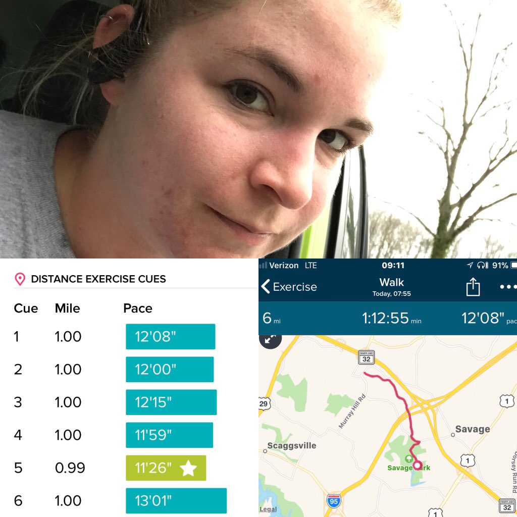 neon8919's tweet photo. Little over 6 months ago I did 6 miles with a 12:41 min/mile pace; today I did 6 miles with a 12:08 min/mile pace. #lookatmego #progress #runwalkrepeat #boilermakerTraining https://t.co/vLsnumS2CR