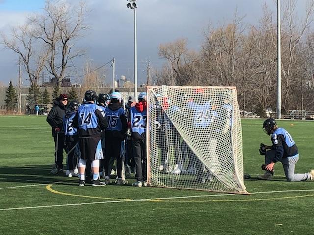 LacrosseOshawa's tweet photo. #OBKMidgets taking the field @JammerLax #StayWarm #StayDry #OBKrepresent https://t.co/fizfX8x366