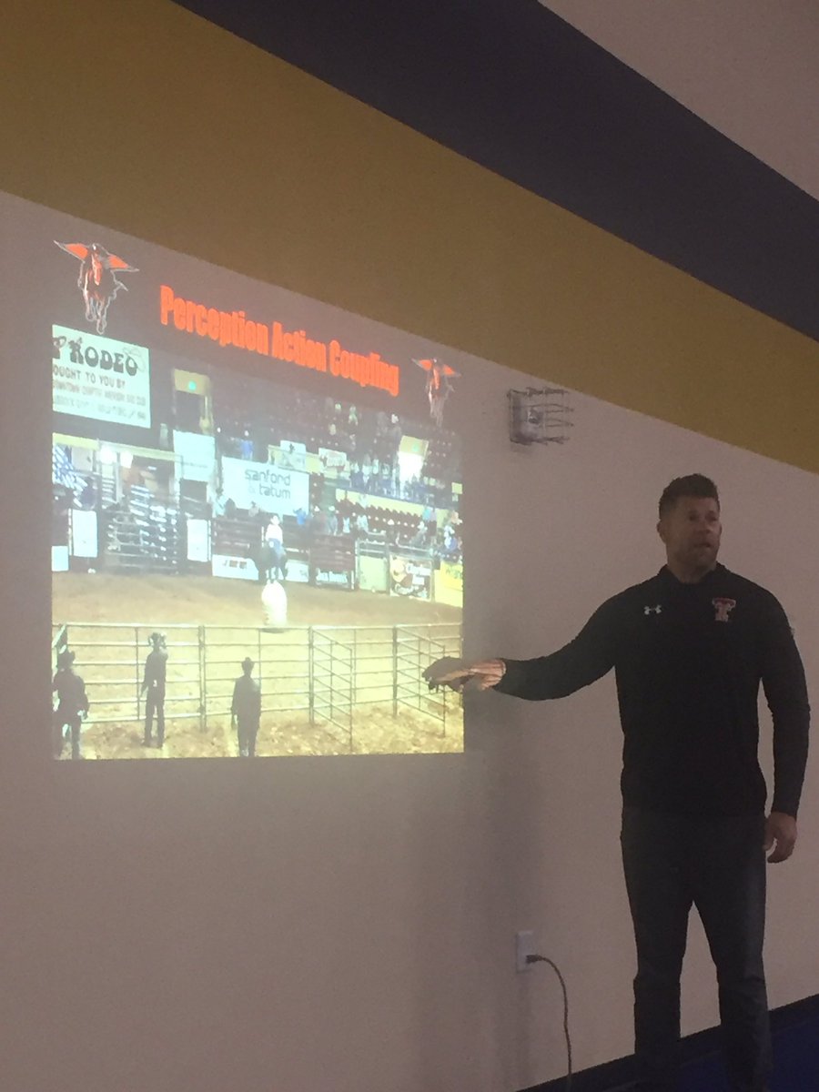 MovementMiyagi's tweet photo. .@TTU_CoachSal showing a perfect example of perception action coupling! "What cone drill or agility ladder trains this?!" #WeAreTheMovement https://t.co/lrE6mpLJdN