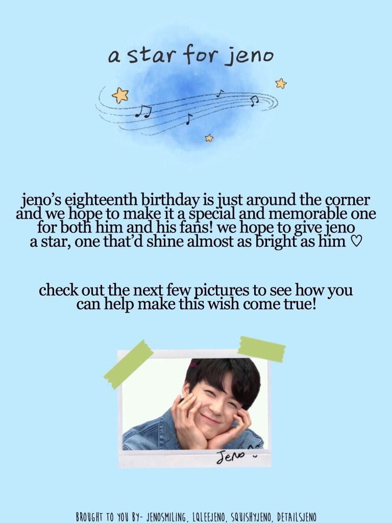 jenosmiling's tweet image. JENO’S 18TH BIRTHDAY PROJECT
⠀ ⠀ ⠀ ⠀ #PROJECTSTAR
⠀ ⠀ ⠀   ⌜𝚖𝚘𝚛𝚎 𝚒𝚗𝚏𝚘 𝚋𝚎𝚕𝚘𝚠⌟