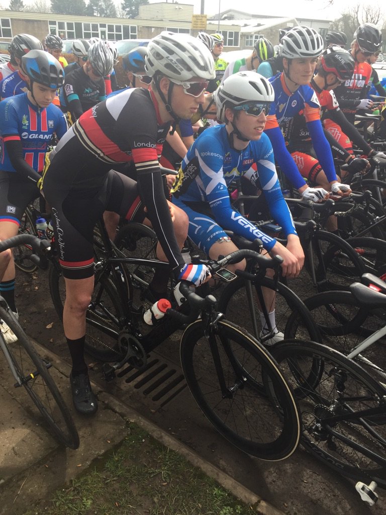 cyclinghackney's tweet photo. Frank at start of Stage 2 of the Screentek Junior Tour of Mendips - 59th in GC after Stage 2 (particular bad TT lost a minute) #juniormendips #juniorroadseries https://t.co/jkEP2NsnYM