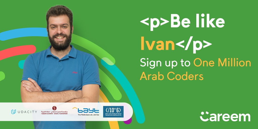 CareemUAE's tweet photo. We’re partnering with the Dubai Future Foundation, where you can learn how to code for free, and be part of the #OneMillionArabCoders initiative. Sign up before the 10th of April at https://t.co/0hSFeK22tV! What’s more? Get 20% off on 2 rides when you sign up. https://t.co/Moc9FK4A3g
