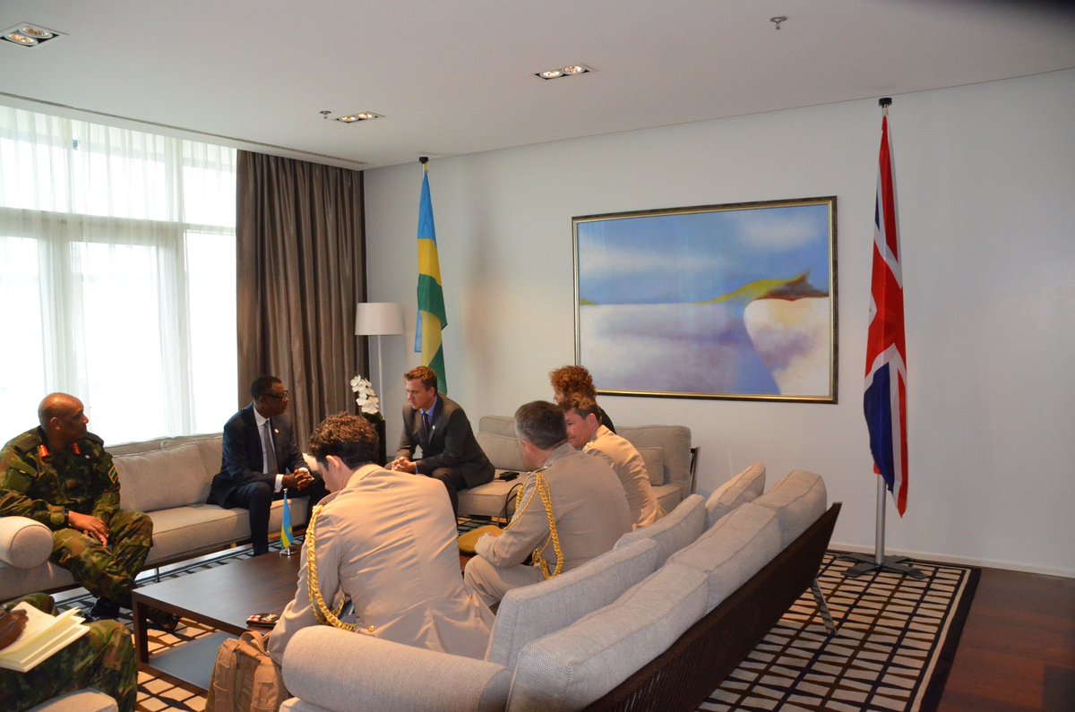 RwandaMoD's tweet photo. The Minister of Defence, Hon General James Kabarebe has received today the British Minister of State for the Armed Forces, Rt Hon Mark Lancaster to deepen defence cooperation of the two countries https://t.co/LDjhUV7xy1 https://t.co/l0qMXhPPP8
