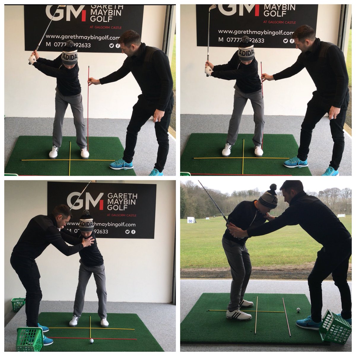 GarethMaybin's tweet photo. Learning how to sequence his body to control club path. #garethmaybingolf #galgormcastle #sequencing #throwingballs #12yearsold https://t.co/7r4P2JWTYp