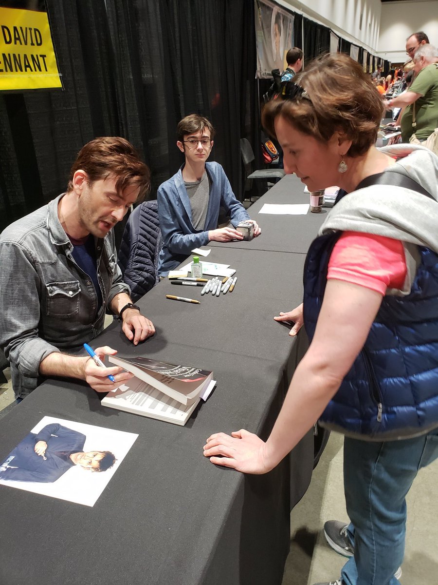 saraford's tweet photo. Explaining to David Tennant the code snippet in my @VisualStudio book “See how it is in a do while(true) loop? That means it’ll go on forever.” He seemed touched and said “that is so creative!”

And yes he was incredibly nice. I am so happy right now. https://t.co/Ai2HVtnGrc