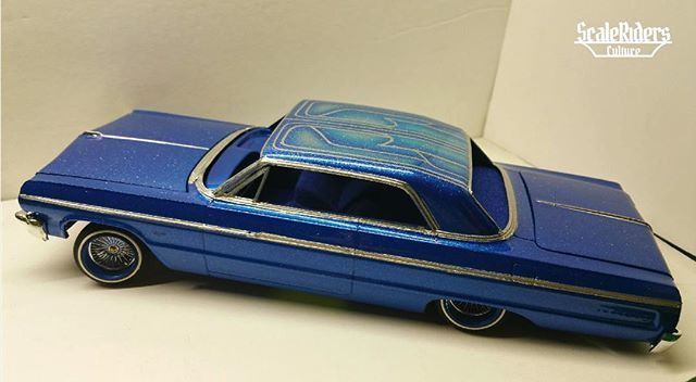 Scaleriders's tweet photo. Designed and Painted by Artist: @to_the_dome710 #down2scalemcc #modelcarculture #scaleriders #lowrider #impala #modelcar #64impala #builtlow https://t.co/yGSMFJW8v6 https://t.co/0VjkYxE0D1