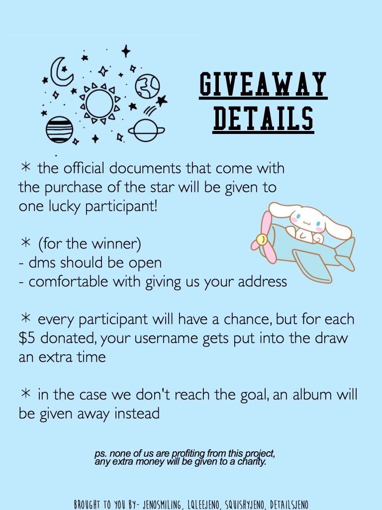 jenosmiling's tweet image. DETAILS ON OUR GIVEAWAY #PROJECTSTAR