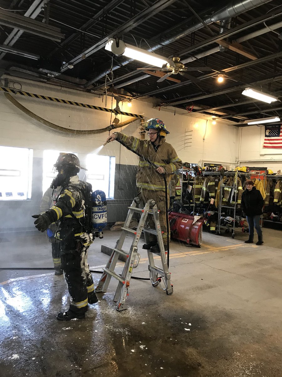 centralvfc147's tweet photo. Today was our yearly Hazmat Ops Refresher. We also discussed the importance of #firefighterdecon to help prevent being contaminated by cancer causing carcinogens that we are exposed to. https://t.co/BWetEfyGrD