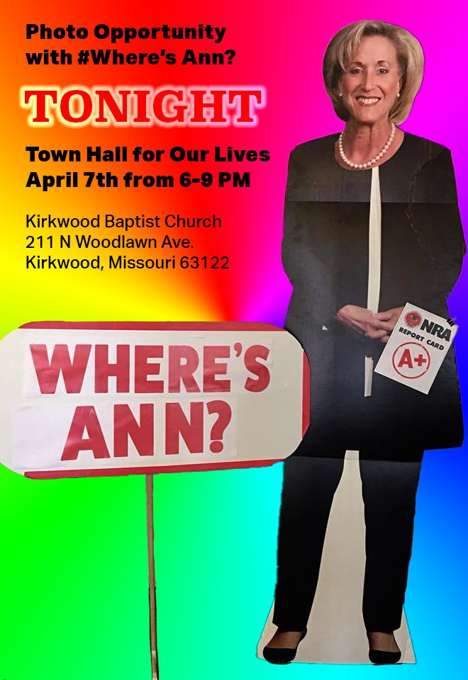 MO2ndDist4Chg's tweet photo. @Torcho @ssnbbr @thehill @indivisiblestl @IndivisibleNet @FwdTogetherSTL .@RepAnnWagner has been invited. Big surprise she declined to attend! #CutOutAnn is attending. #RepWagner only shows up for donors - NOT her #MO2 constituents. https://t.co/o8yczDtZ2M