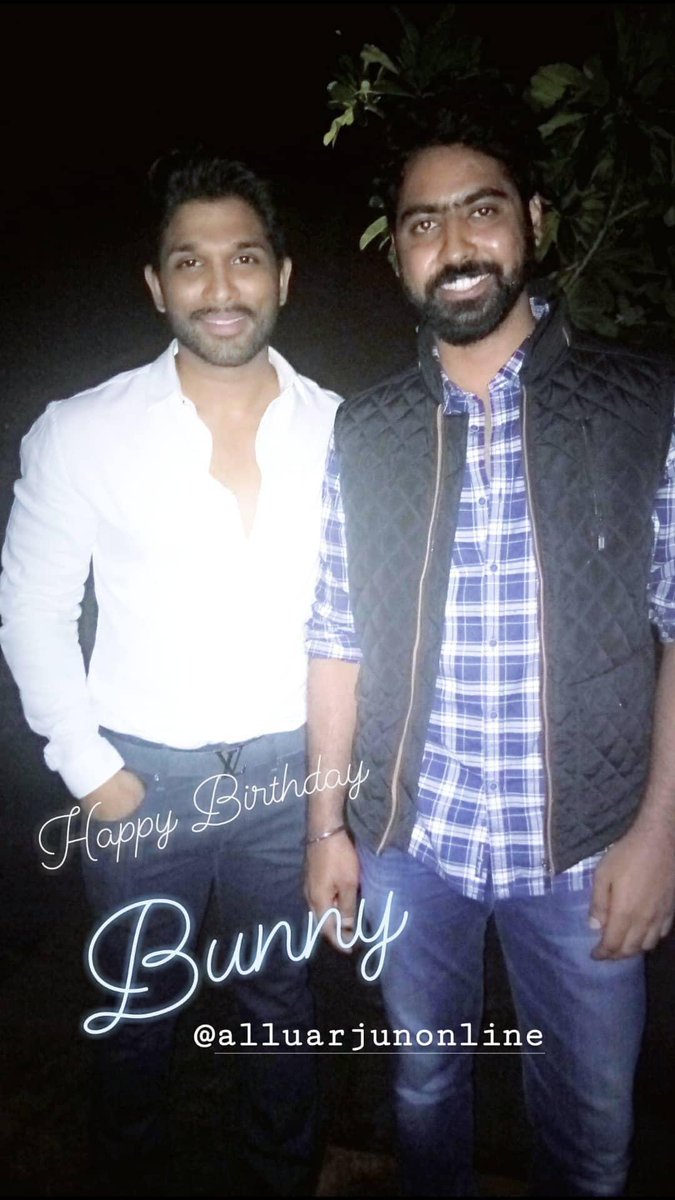 Itsashishgandhi's tweet photo. Many More Happy Returns Of The Day To Stylish Star @alluarjun  &amp; wishing all the best for #NaaPeruSuryaNaaIlluIndia Team. Looking forward to be work with you again thank you #image #throwbackdj https://t.co/5axtm0pKp8