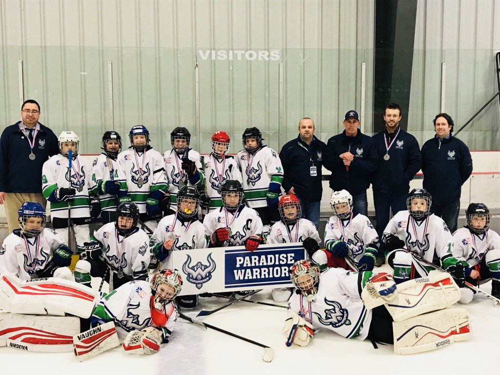 AtomCWarriors18's tweet photo. Silver medals for our @PmhaWarriors this afternoon! Super proud of these kids for playing their hearts out &amp; battling right to the end! They gave it their all and are coming away with awesome silver medals! It’s been a wonderful season with great kids, parents, and coaches❤️🏒 https://t.co/3SKfrZNJCc