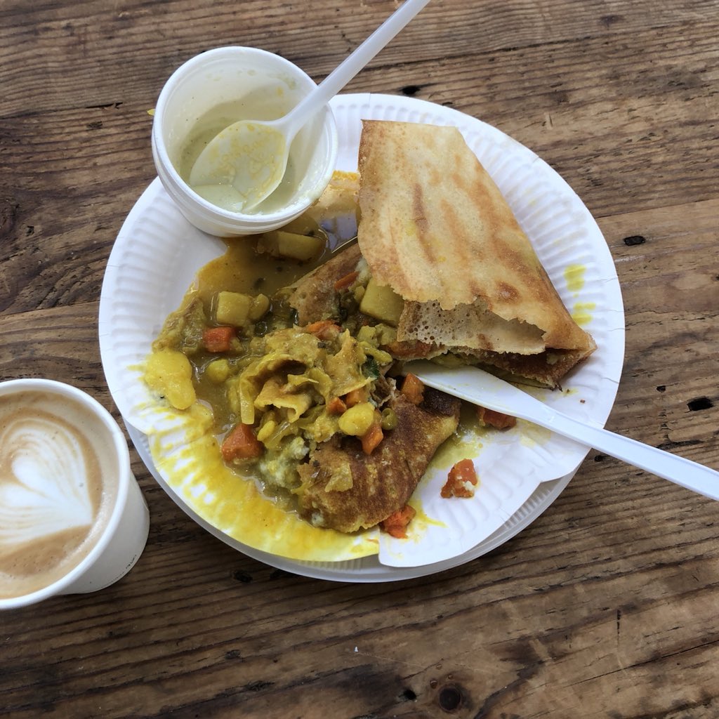 We’ll be <a href="/RealFoodBarnsta/">Barnstaple Real Food</a> tomorrow. Looking forward to a Masala Dosa  breaky from <a href="/DEVONCATERERS/">DEVON CATERERS</a> &amp; cwoffee from <a href="/sabinscoffee/">Sabins Coffee</a>