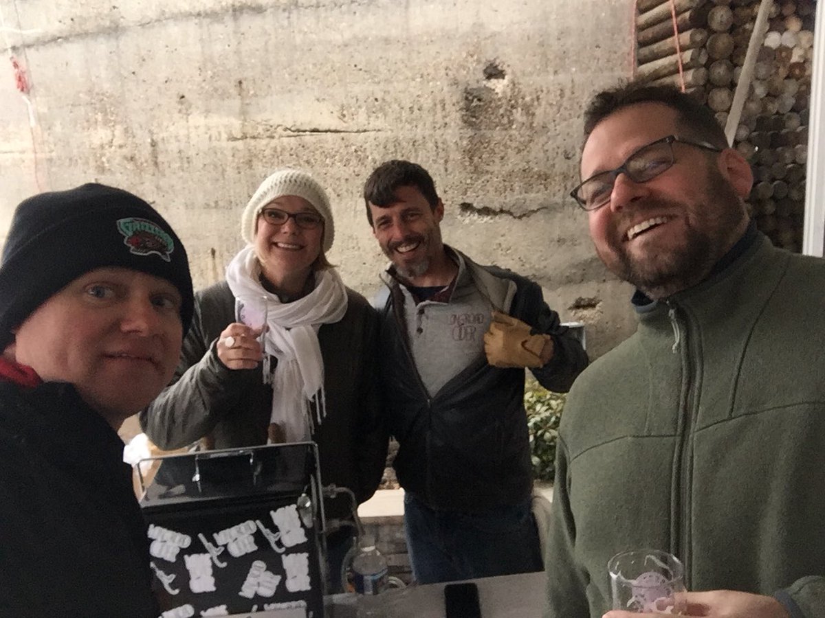 nsbarron's tweet photo. Enjoying a @LongRoadCider @wiseacrebrew taste the rarity with @Troutbumin https://t.co/v25qzpBeRO