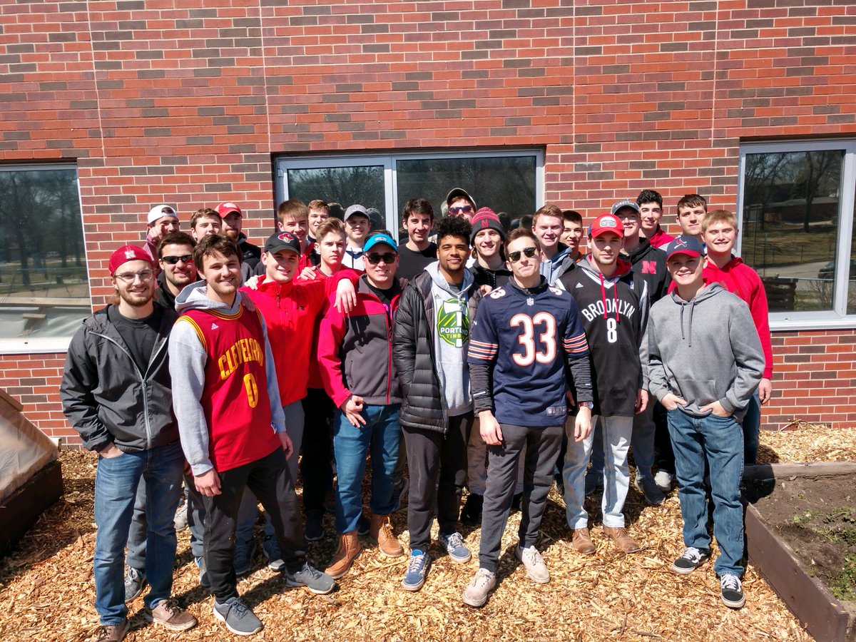 calvertrec's tweet photo. A BIG thanks to the men of @NebraskaPiKapps for helping us get our vegetable and pollinator gardens ready for spring! @TheBIGEvent_UNL #TBE2018 https://t.co/GYn5Mvvtn8