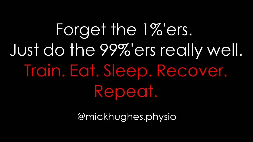 mickwhughes's tweet photo. Injury prevention advice: Forget the sexy &amp; just do the basics well! 

Train consistently. 
Strengthen at least 2x per week. 
Eat well. 
Get at least 8hrs sleep per night. 
Have 2 rest/recovery days per week https://t.co/2yS2IVYZ2H