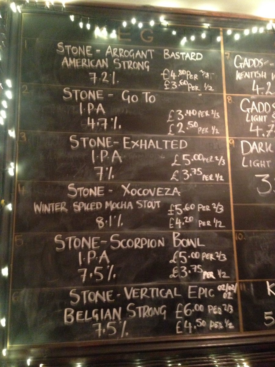Sue_Fisher's tweet photo. Had a top time at the @StoneBrewing tap takeover @RavensgateArms my faves are #Exhalted and #VerticalEpic https://t.co/OV87DKKO3R