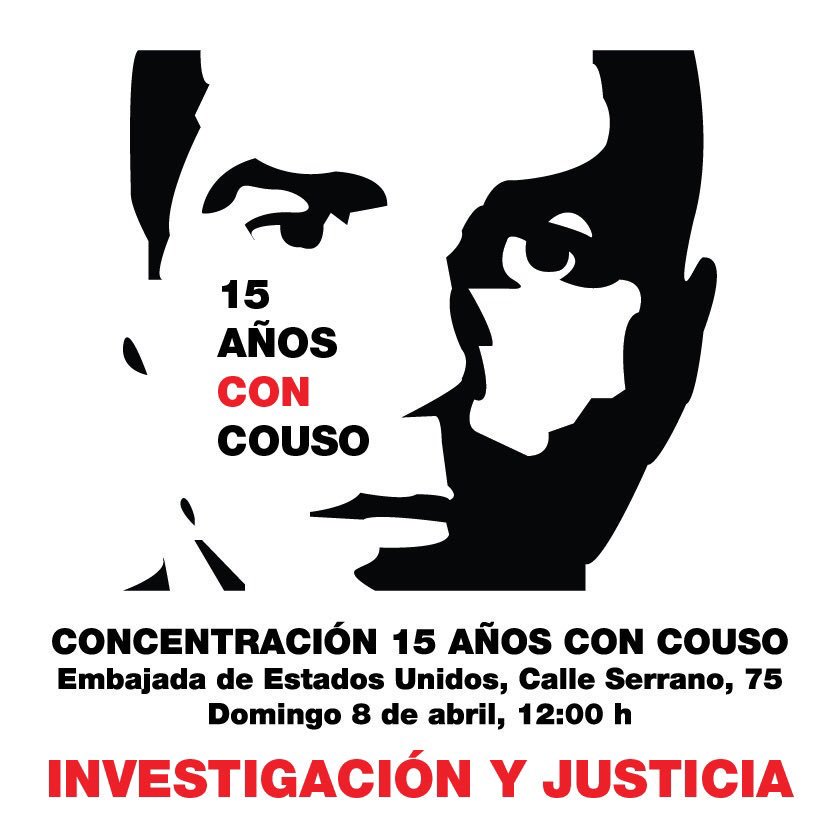 Este domingo, a 15 años de su asesinato, nos juntamos de nuevo para pedir justicia. EEUU mató a 3 periodistas esa mañana, antes de tomar Bagdad. Aquella invasión fue el inicio del infierno en la región. Si matan a los testigos independientes solo hay propaganda #Couso 
A las 12.