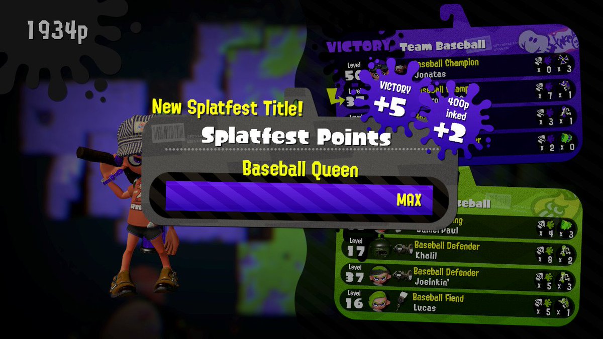 matt_mattilda's tweet photo. Muito rainha sim #baseballqueen #teambaseball #Splatoon2 #NintendoSwitch https://t.co/Ige26C8CWG