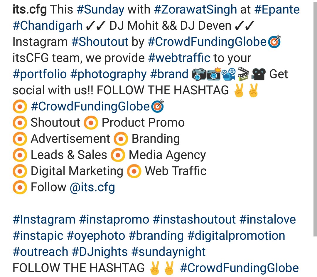 itsCFG's tweet photo. This #Sunday with #ZorawatSingh at #Epante #Chandigarh ✓✓ DJ Mohit &amp;&amp; DJ Deven ✓✓ Instagram #Shoutout by #CrowdFundingGlobe🎯 #Instagram #instapromo #instashoutout #instalove #instapic #oyephoto #branding #digitalpromotion #outreach #DJnights #sundaynight https://t.co/ItsCHZEbbT
