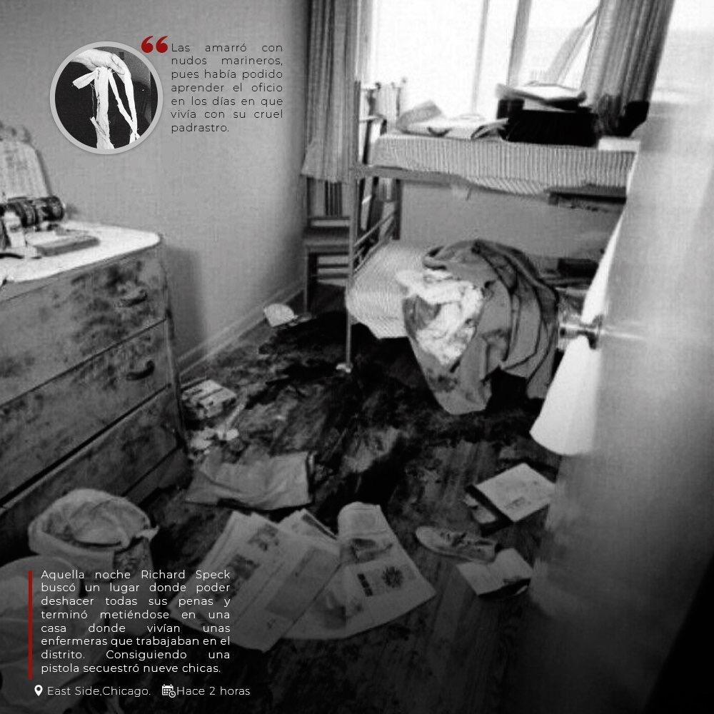 newtcidio's tweet image. ❝La habitación había quedado destruida. Había cadáveres por todo lado, violó a muy pocas de las muchachas pero las que quedaron fueron ahorcadas con sus famosos nudos marineros y las obligó a mirar antes de degollarlas la navaja que usaba para asaltar sitios en Dallas.❞