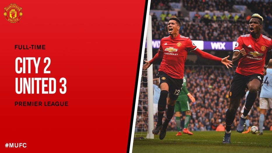 HonAdenDuale's tweet photo. We have beaten our derby rivals hands down at their own Etihad. Let a City fan know that Manchester is RED today ⚽️ #ManchesterDerby https://t.co/acNA7UFbsL