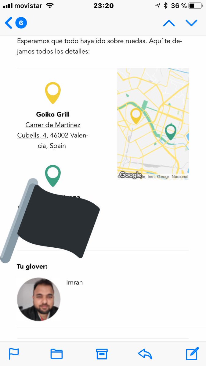 MeryOne84's tweet photo. @Glovo_ES hola Glovo! He realizado un pedido en valencia a las 22:15h y a las 22:56h mi glover supuestamente ha salido en camino hacia mi casa y directamente me ha salido el pedido como entregado. Mi pedido no ha llegado y se me ha cobrado. De hecho ha firmado por mi. Que hago? https://t.co/jvuNtfs866