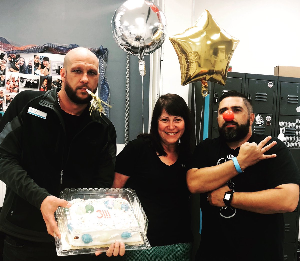 att_60's tweet photo. Celebrating with these “clowns” our advancement to a Level 3 Location.  #myteamrocks #imluckytoworkwthem https://t.co/HwLSm4Xo3p