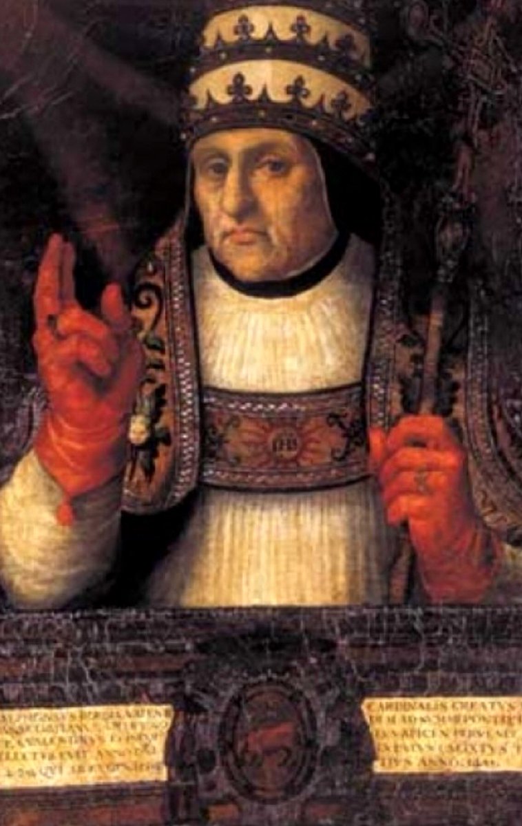 GestasdeEspaNa's tweet photo. #TalDiaComoHoy de 1455: se elige como papa al cardenal Alfonso de Borja, que llevará el nombre de Calixto III. Calixto enviará nuncios y llamará a la cruzada por toda Europa para unir a los príncipes en un esfuerzo para terminar con el peligro turco. #HistoriadeEspaña https://t.co/vIe3ouKVtv