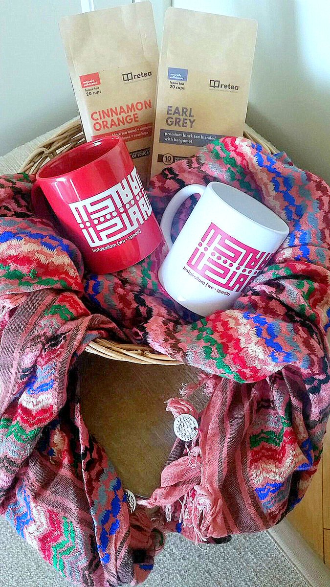 NaTakallam's tweet photo. Spring weather not quite as warm as you'd been hoping for? Snatch a pack of #refutea and #NaTakallam #mug for those chillier nights: Stay warm all while making a difference! https://t.co/j2iuIAMdmD https://t.co/R6KjborGEw