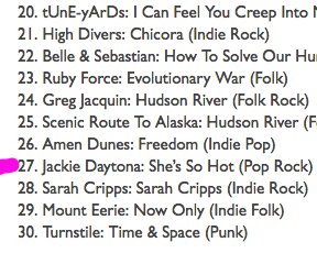 JackieDaytona's tweet photo. Thanks to @KMSC1500AM for spinning "She's So Hot" and I'm PUMPED that we cracked the TOP 30 this week!
#jackiedaytona #garagerock #tune-yards #highdivers #Belle&Sebastian #RubyForce #GregJacquin #ScenicRoute #AmenDunes #SarahCripps #MountEerie #Turnstile https://t.co/xCqvVIVyEz