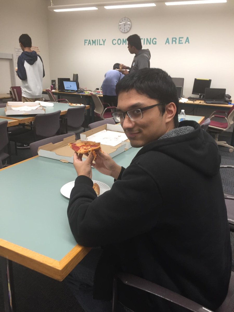 ThelastPatel's tweet photo. Hasn't even been 10 minutes and Prad already finished a pie BY HIMSELF #HackSB #bigpraddy https://t.co/DeXJxy4BrB