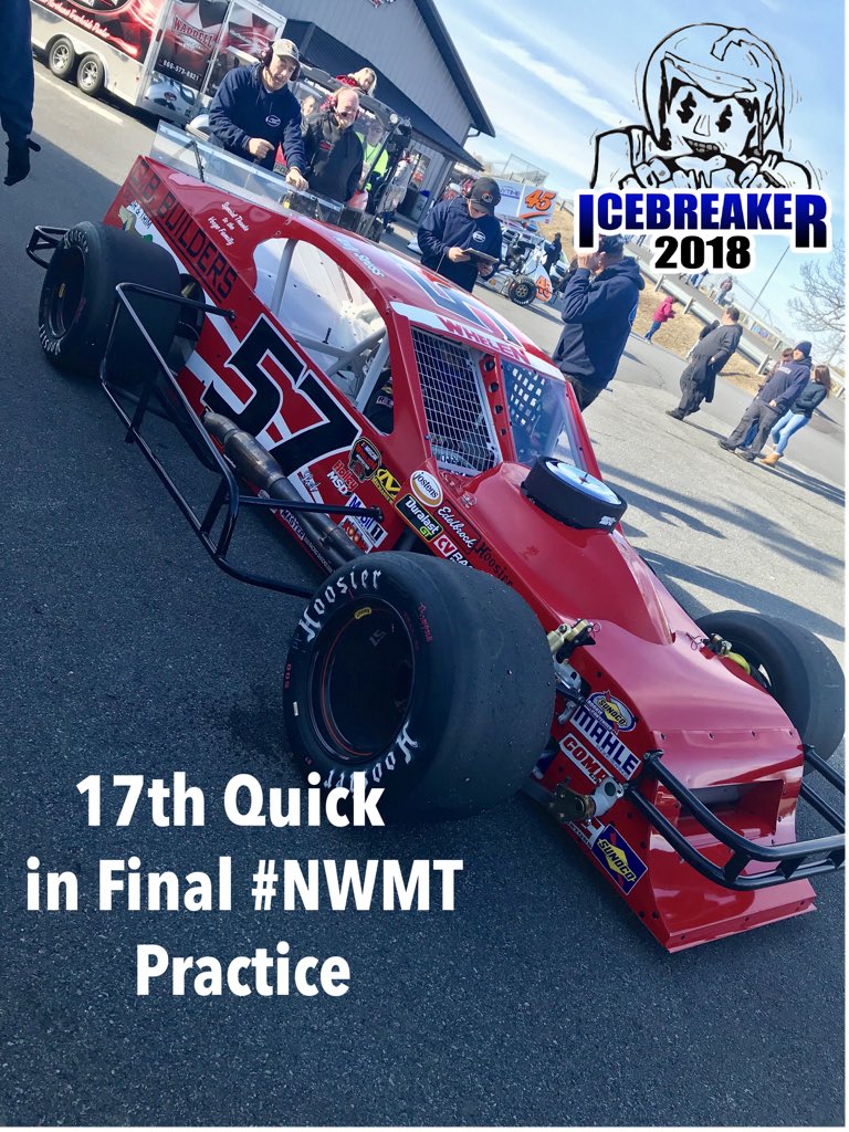AndySeuss's tweet photo. Final #NWMT practice at @ThompsonSpdwy is complete. Andy & the #OBbuilders crew are now 17th quick (18.938) going into Sunday’s qualifying (2:45PM). #NotBadForAnUntestedNewCar Watch here & on @speed51dotcom for updates. (DoS PR) @LeafRacewear @REradioz https://t.co/yH0OVFWVwV