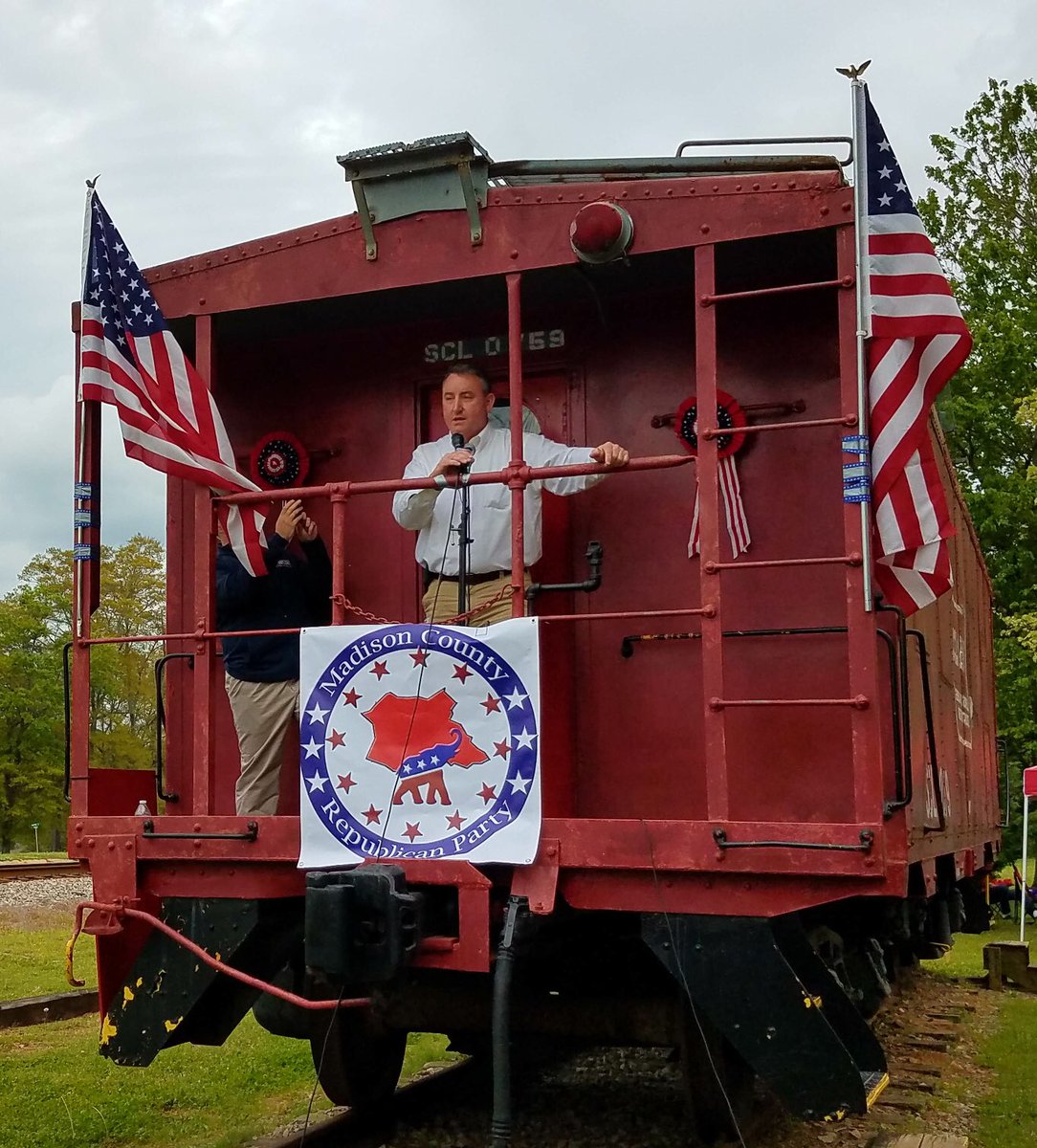 Great to be with Tim Bryant speaking at the Madison County Republican Rally at the Colbert Depot.