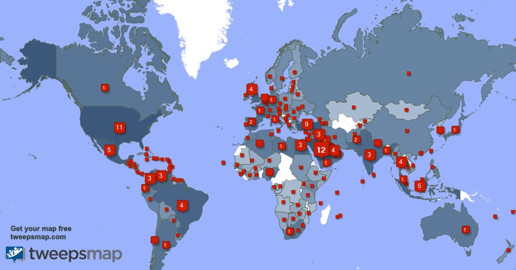 Tenho 199 novos seguidores, a partir de Arábia Saudita, e mais na semana passada tweepsmap.com/!nmdc1976