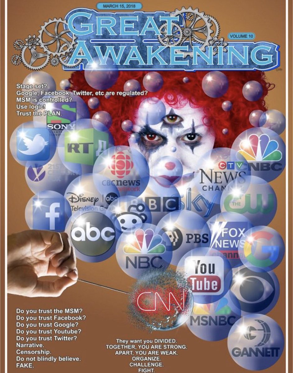 qat_qurious's tweet photo. IT'S HAPPENING...#AmericaAwakens||#TheWorldAwakens...

To the Clowns that have been in charge of "Wonderland".

#BurstTheBubbles ... Of #TheIllusion

#TheGreatAwakening #TheStorm #QAnon #MAGA #KAG https://t.co/efcPOwB0U0