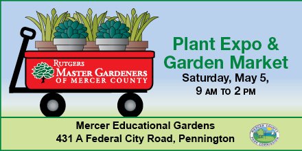 RMGMercerCounty's tweet photo. Plant Expo &amp; Garden Market 2018 
May 5 @ 9:00 am - 2:00 pm Mercer Educational Gardens
431 A Federal City Road Pennington, NJ https://t.co/Qer8TpAhPV