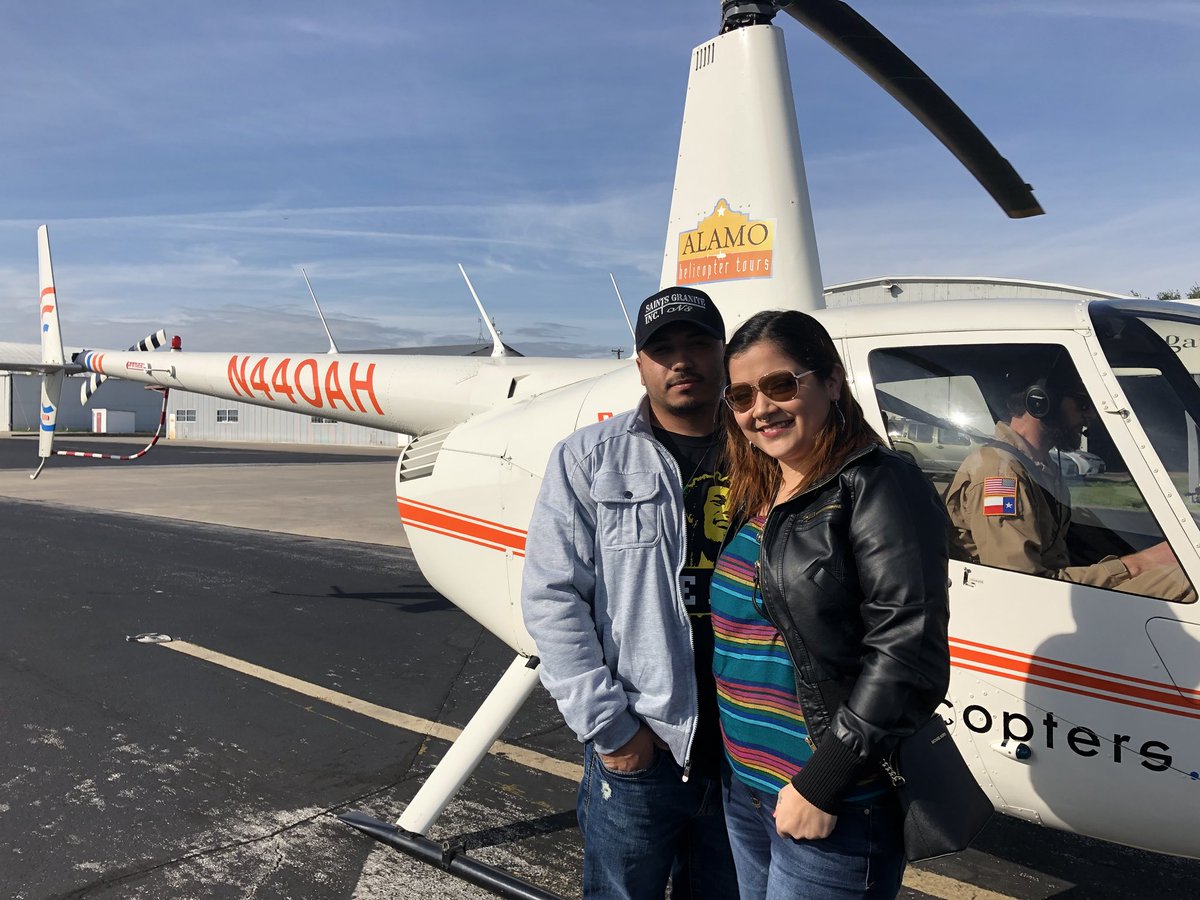 alamoheli's tweet photo. Julie and Nathan’s very first flight in the air! They had a great time on a beautiful downtown tour today. Thank you both, it was a pleasure to fly both of you. #firsthelicopterride 🚁💕@ExploreSATX @captain_choppa @VisitSanAntonio https://t.co/vZHsqb2h7e