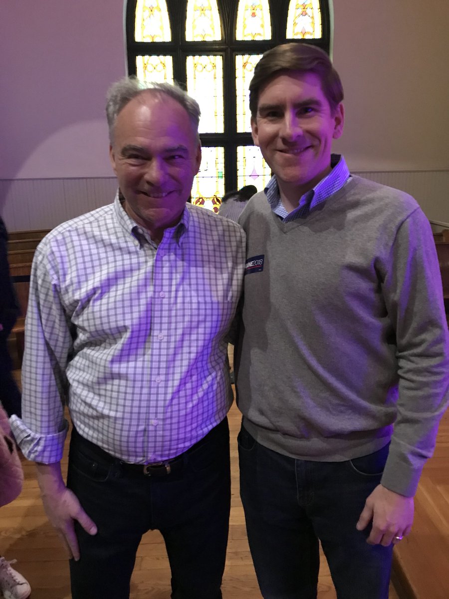 Cullop4Congress's tweet photo. @timkaine kicked off his 2018 campaign in Charlottesville today, and I was proud to be there to support him.  He is one of my role models in politics - his sincerity, intelligence, and thoughtfulness are all reasons he deserves to be re-elected. #VA05 https://t.co/wh0nlQ8JZL